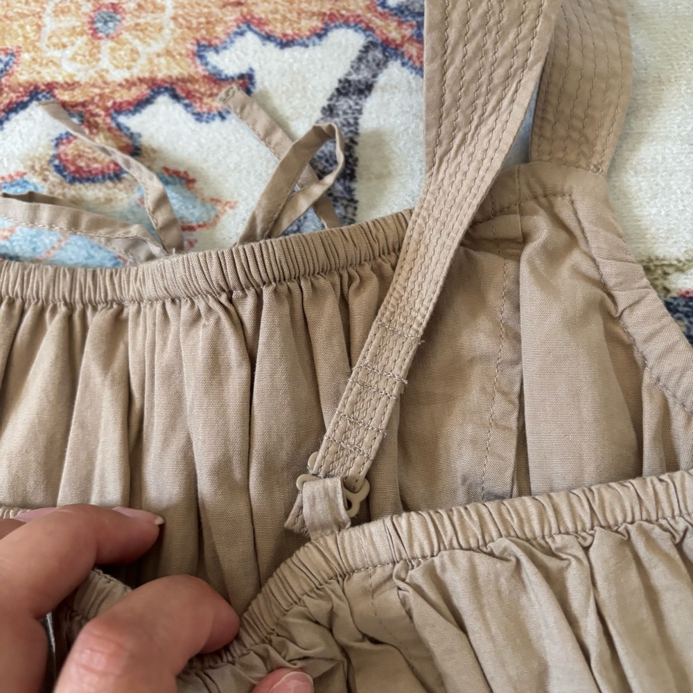 Aritzia Sunday Best Martine Poplin Dress in Fluent Taupe Size Small Mini Dress - Picture 7 of 11